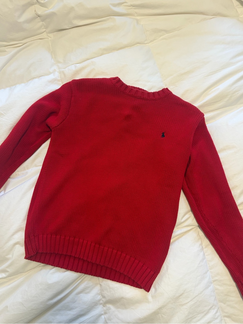 Ralph Lauren Bright Red Cotton Crewneck Sweater